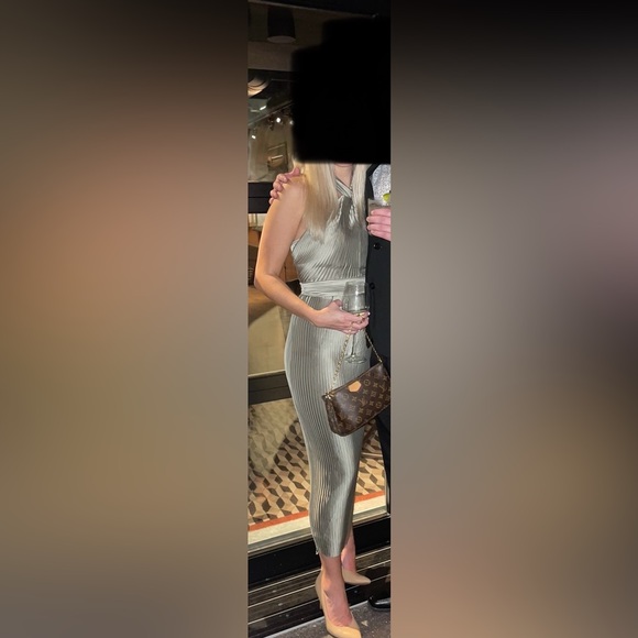 SHOWPO MARLETTE MIDI DRESS - PLEATED OPEN BACK HALTER DRESS IN SAGE - Picture 6 of 6